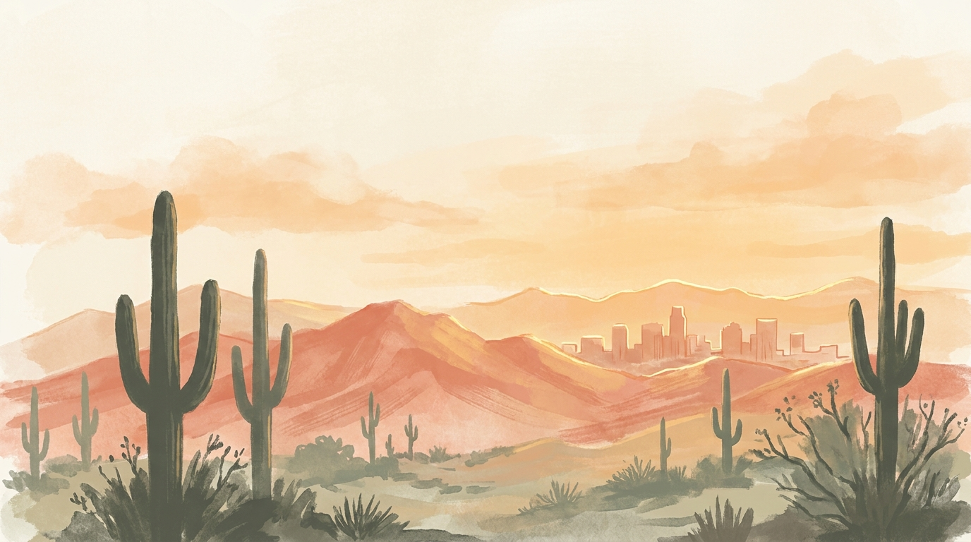 Sonoran Desert &mdash; Phoenix on the horizon
