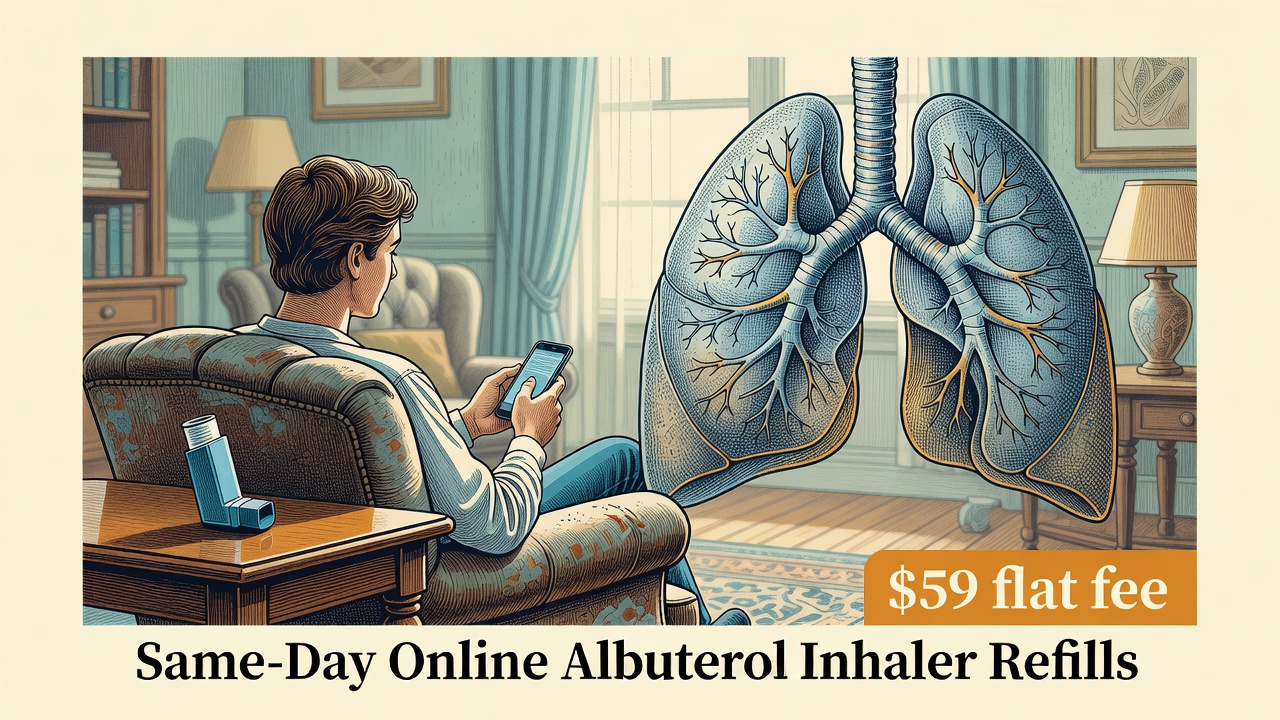 Albuterol inhaler refill — same-day online visit with NPCWoods